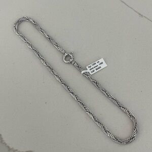14kt. White Gold Braided Rope Chain Necklace 17” long